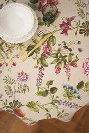 Mantel redondo floral, mezcla de polialgodón, estampado | Botánico