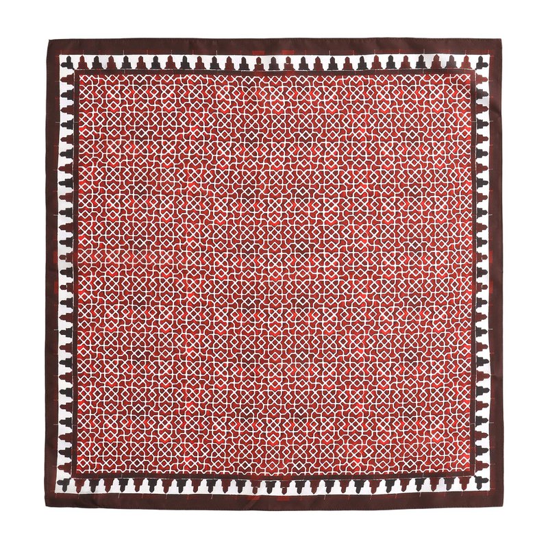 Red Square Scarf 100% Silk