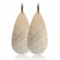 Leren oorbellen 'Drops of Joy', Charming Champagne