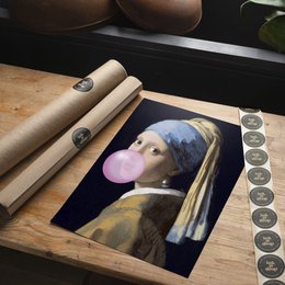 The Girl Blowing Bubblegum Print
