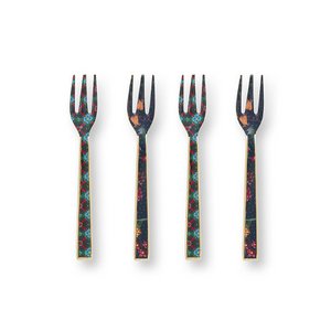 Set/4 Cake Forks Enamelled Berry Blues 14.5cm