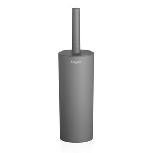 Rayen | Toilet Brush with Lid | Efficient Cleaning | Ultra Soft | Grey |Dimensions: 37 x 9.2 cm
