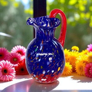 1 Veronese Caraffa in Murano Glass, gebaut auf der Insel Murano, blasen und handgefertigt von Masters Vetrai - Sonderausgabe - 1000 ml.