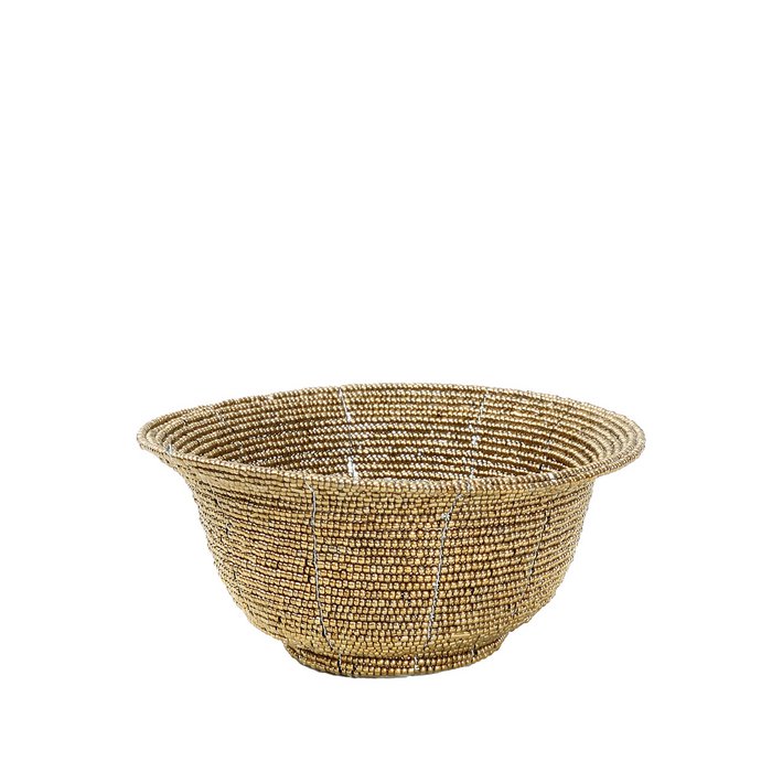 The Beaded Bowl Low - Goud - S