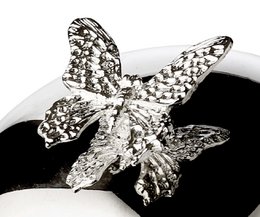 EDZARD EDZARD Butter bell Butterfly, with glass bowl and lid, elegantly silver-plated, ø 14 cm, with Butterme