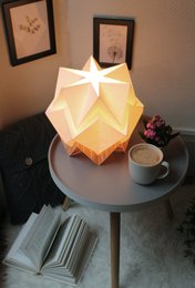 Lampada da Tavolo Origami in EcoLegno e Carta - misura S