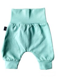 Mint green baby pants with a relaxed, comfortable fit. Made from soft, breathable fabric for all-day wear.