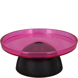 Glasbord Moga op voet, D31,5cm, H13cm, roze