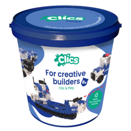 Clics building blocks– SUSTAINABLE TOYS made from RECYCLED PLASTIC (Made in Belgium)- building set police