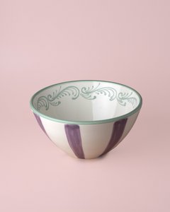 Ambachtelijke keramische serveerschaal Vintage paars en groen / ESMERALDA