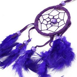 Bali-Traumfänger – klein, rund – Türkis/Rosa/Violett