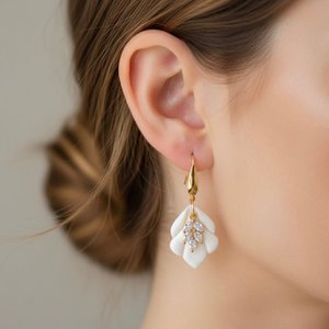DESIREE – Clay Earrings with Gold Zircons