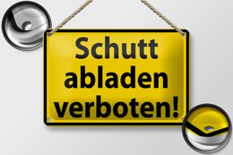 Tin sign warning sign 18x12cm dumping rubble forbidden decoration