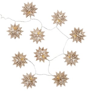 Lichterkette LED mit 10 Holzsternen