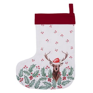 Christmas sock Christmas sock 30x40 cm White Red Cotton