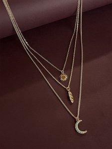 Meerlaagse ketting – modieuze dassen – goudkleurige legering