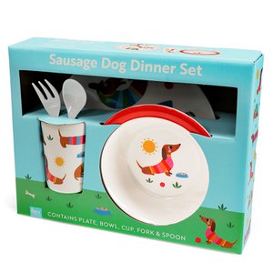Melamine -diner voor kinderen (5 stuks) - Sunny Sausage Dog