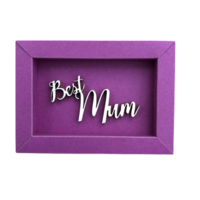 BEST MUM - frame card wood lettering magnet