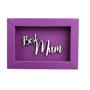 BEST MUM - frame card wood lettering magnet