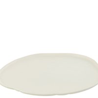 J-Line plateau Rond - dienblad - metaal - wit - medium