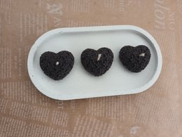 Heart Shaped Beeswax Tealight Candles - Black Color