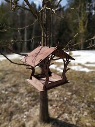 Mangeoire à oiseaux, mangeoire à oiseaux suspendue en bois