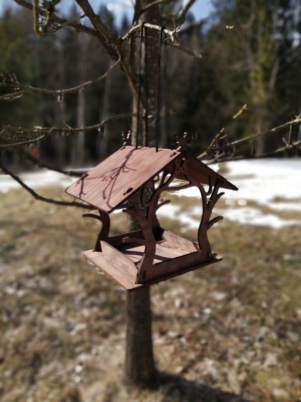 Mangeoire à oiseaux, mangeoire à oiseaux suspendue en bois