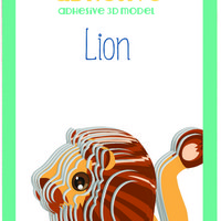 ADHESIVE CARDBOARD  3D - MODEL LION