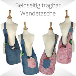 Bolso vaquero sostenible Sunsa. Bolso bandolera portátil de 2 caras. Bolso hobo. Bolso bandolera bohemio