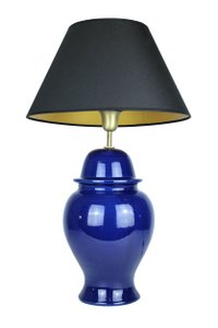 Lampvoet tempelvaas keramiek donkerblauw