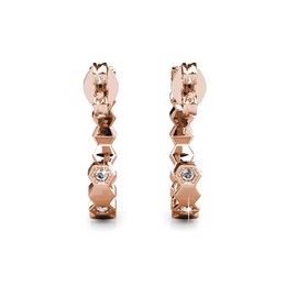 Geschwungene Ohrringe – Roségold und Kristall