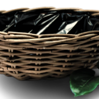 Runder Pflanzenkorb mit Kunststoffauskleidung, Lavendel