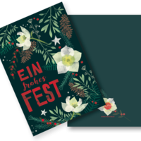 Weihnachtskarte (Klappkarte mit Kuvert) "Folkmas"