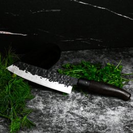 TAKAHIRO MIYAZAKI - Santoku bocho Okii - Santoku knife 7 inch, blade made of Japanese blue paper steel