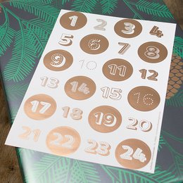 Adesivo calendario dell'avvento rame