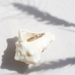 Eden - Dainty Crystal Gold Band