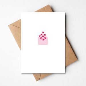 Wenskaart Envelop hartjes