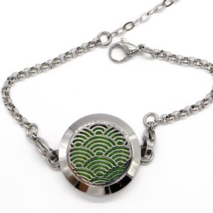 Aromatherapie-Armband – Zen-Welle – Edelstahl-Design – mitgelieferte Löschblätter – Aromatherapie-Zubehör – Geschenkidee