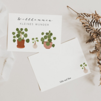 Birth Card - Pilea Offshoot - Welcome to the World Card Plants