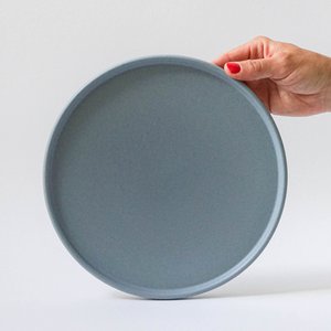 Bord/deksel 22 cm - fjordblauw mat