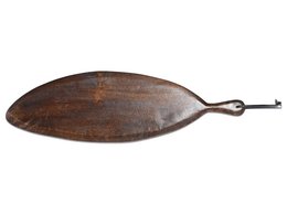 Rectangular wooden serving tray made of walnut wood, measuring 32 x 75 cm.