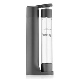 Matte black carbonator with sleek, modern design for making carbonated drinks at home.
