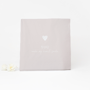 Serviette "You make my heart smile"