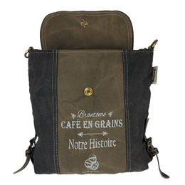 Sunsa dames schoudertas. Handtas gemaakt van canvas en leer. Schoudertas in vintagestijl. Grote crossbodytas voor dames.