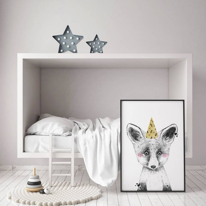 Vosje Kinderkamerposter Hoedje