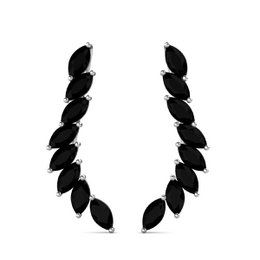 Clematis earrings - Silver and Black