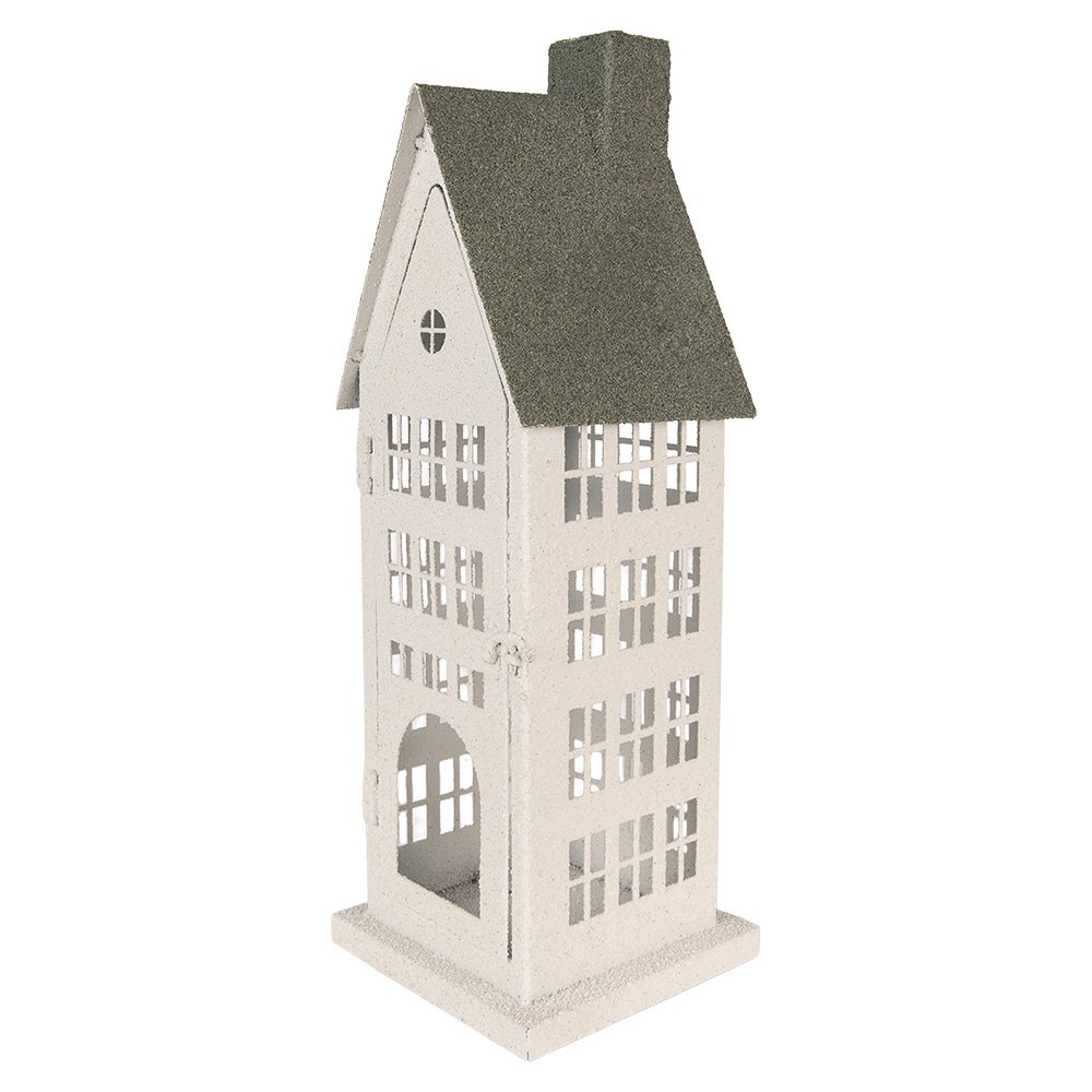 Decoratie Beeld Huis 21x14x58 cm Wit Metaal
