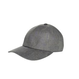  Grey linen baseball cap, soft structured minimalist design, neutral tone, adjustable strap
