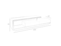 Mueble TV de madera blanca y acero cromado