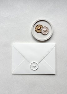 Wach seal "Heart 3D" - Color White -Matt (PU = 10 pieces)